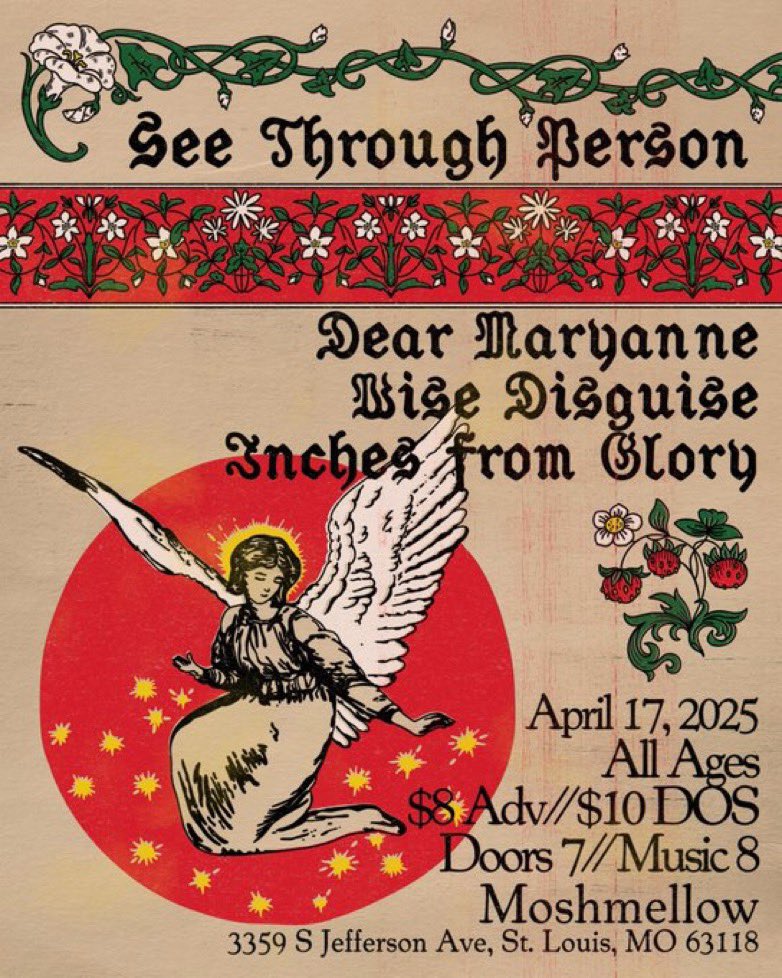 TONIGHT!!! with <a href="/dear_maryanne/">dear Maryanne</a> <a href="/seethrupersonmi/">see through person</a> &amp; <a href="/InchesFromGlory/">Inches From Glory (CHANGING COURSE OUT NOW)</a> at Moshmellow! See yall at 8 🫡