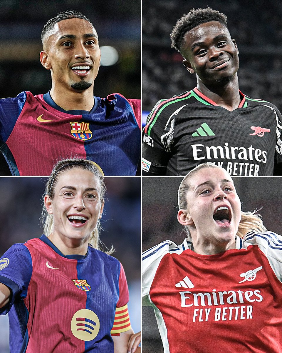 ESPNFC's tweet image. We could potentially see a Barcelona vs. Arsenal final in both the men's and women's Champions League 👀
What an end to the season it would be for both fanbases 🍿