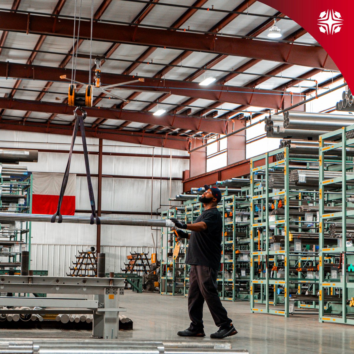 CorrosionMat's tweet image. Behind every order is a team dedicated to getting it right. 
Here’s a glimpse of our warehouse team expertly managing bar inventory—because precision starts at the source. From receiving to shipping, we take pride in what we do.
#WarehouseOperations #MetalSupplier #Manufacturing