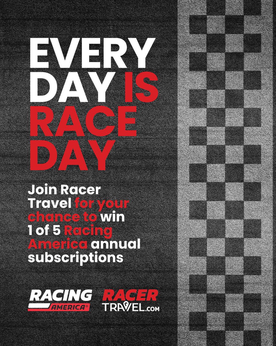 🏁 Get the Best Race Day Travel Deals!

Join Racer Travel for FREE and you’ll be entered to win 1 of 5 <a href="/RacingAmerica/">Racing America</a> annual subscriptions — a $130 value!

🛎️ Sign up now: hubs.ly/Q03hK8Df0