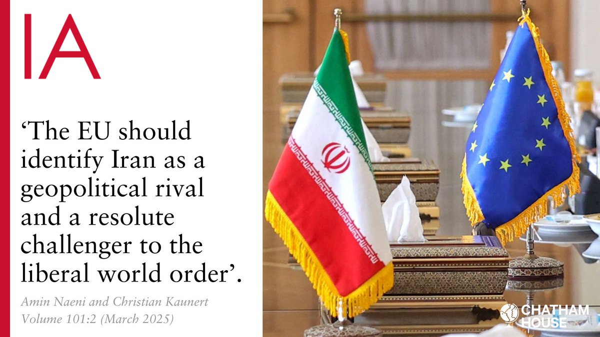 International Affairs (@iajournal_ch) on Twitter photo Amin Naeni and <a href="/ChristianKaune1/">Christian Kaunert</a> analyse Iran’s long-term geopolitical aspirations and their impact on the EU in their latest policy paper.
Read here: doi.org/10.1093/ia/iia… Amin Naeni and <a href="/ChristianKaune1/">Christian Kaunert</a> analyse Iran’s long-term geopolitical aspirations and their impact on the EU in their latest policy paper.
Read here: doi.org/10.1093/ia/iia…