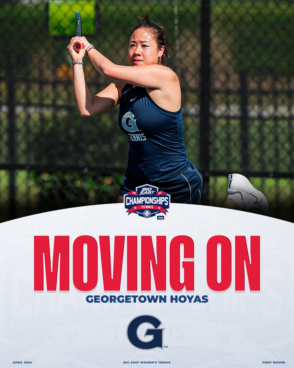 Hoyas advance! 

<a href="/hoyatennis/">Georgetown Tennis</a> wins 4-2 over Marquette and will face the 2-seed Xavier tomorrow!