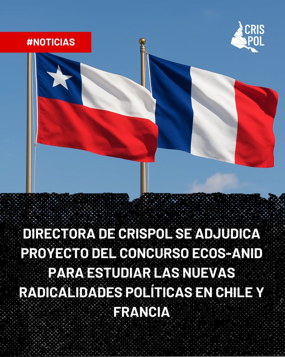 La Dra. Stéphanie Alenda, directora del Núcleo Milenio CRISPOL y académica de la Universidad Andrés Bello, se adjudicó el concurso ECOS-ANID 2024, impulsado por la Agencia Nacional de Investigación y Desarrollo.

📲 Conoce más en nuestra web 👉 crispol.cl/noticia/direct…