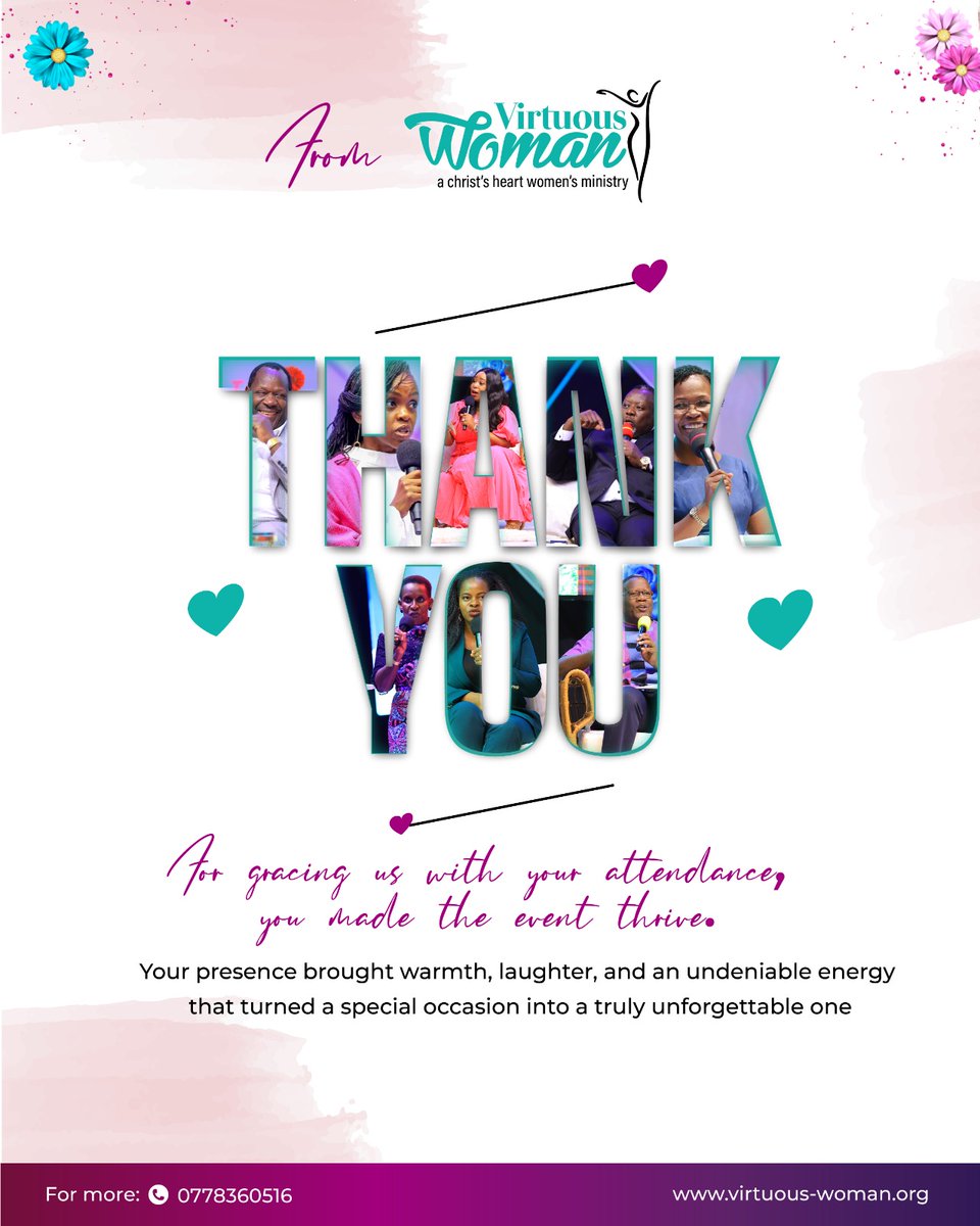 virtuouswomanug's tweet image. *🌸Thank you for being part of the Virtuous Woman Conference 2025!*
🌸Your presence made a difference, and we’re truly grateful you chose to share the experience with us.

With love,
*Virtuous Woman Team🌸*
#virtuouswoman2025 
#thrive
#isaiah44