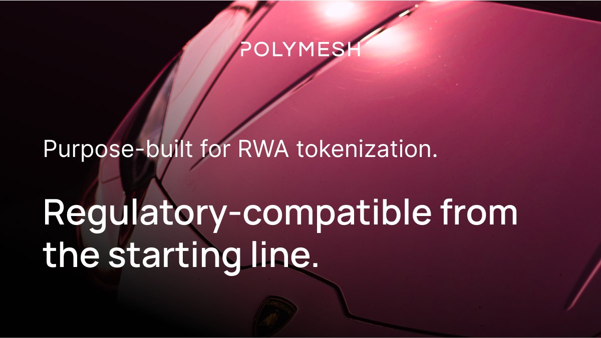 PolymeshNetwork's tweet photo. Why wait for regulation to catch up to technology when you can use a #L1 with built-in compliance functionality?

Polymesh is #RWA tokenization technology with regulatory-compatibility from the starting line, not the finish line. 🏁 https://t.co/zAWaXtRWqQ