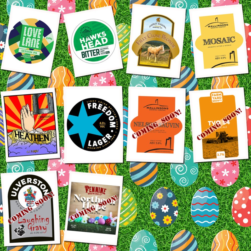The Corner Post (@cornerpost_the) on Twitter photo As we head towards Easter week-end, here's today's starting line-up for you. We are open from 4pm - 9pm if you fancy popping in to try them out. Cheers!
<a href="/lovelanebrewing/">Love Lane Brewery</a> <a href="/HawksheadBrewer/">Hawkshead Brewery</a> <a href="/ReedleyBrew/">REEDLEY HALLOWS BREW</a> <a href="/Mallinsons/">Mallinsons</a> <a href="/AbbeydaleBeers/">Abbeydale Brewery</a> <a href="/FreedomBrewery/">Freedom Brewery</a> <a href="/LiverpoolCAMRA/">Liverpool CAMRA</a>
#RealAleFinder As we head towards Easter week-end, here's today's starting line-up for you. We are open from 4pm - 9pm if you fancy popping in to try them out. Cheers!
<a href="/lovelanebrewing/">Love Lane Brewery</a> <a href="/HawksheadBrewer/">Hawkshead Brewery</a> <a href="/ReedleyBrew/">REEDLEY HALLOWS BREW</a> <a href="/Mallinsons/">Mallinsons</a> <a href="/AbbeydaleBeers/">Abbeydale Brewery</a> <a href="/FreedomBrewery/">Freedom Brewery</a> <a href="/LiverpoolCAMRA/">Liverpool CAMRA</a>
#RealAleFinder
