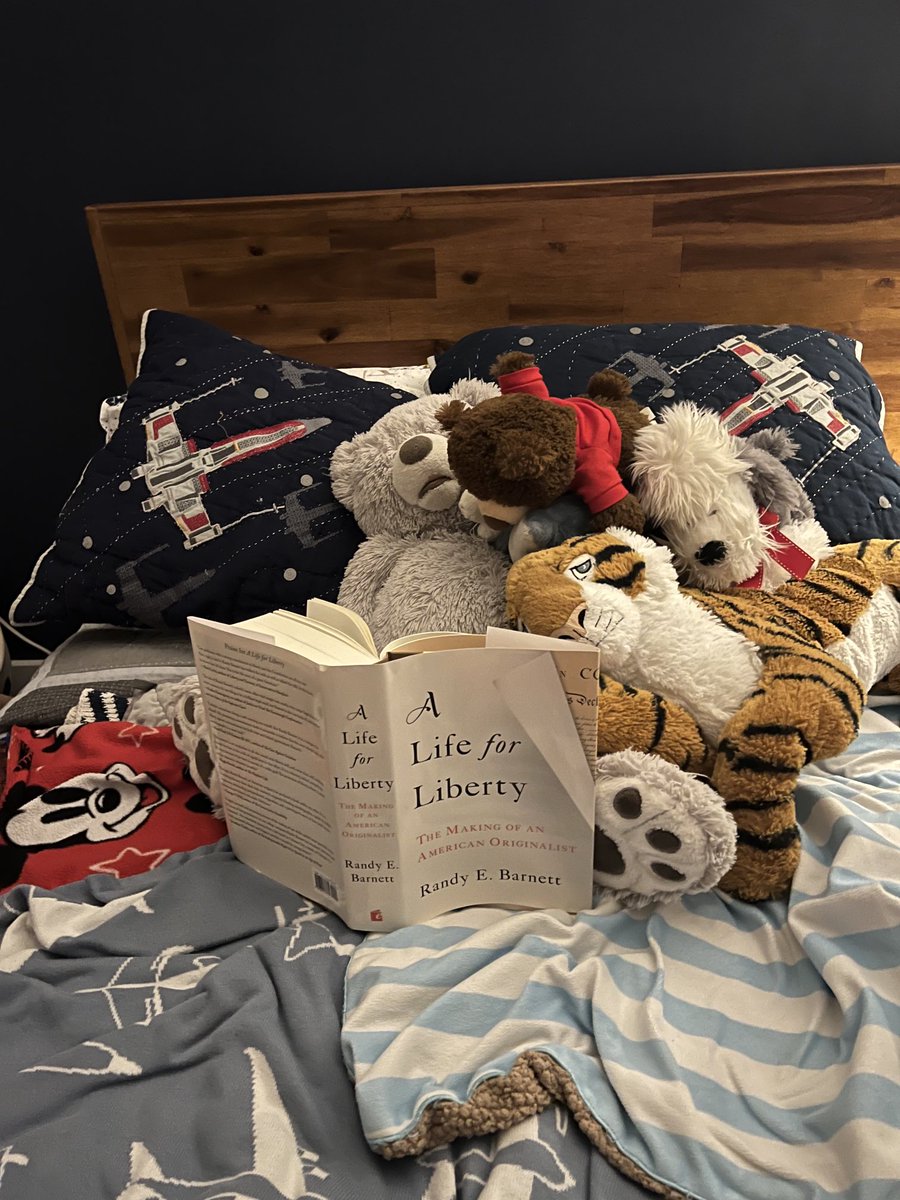 RandyEBarnett's tweet image. My grandson arranged his stuffed animals so they were reading my memoir, A Life for Liberty.