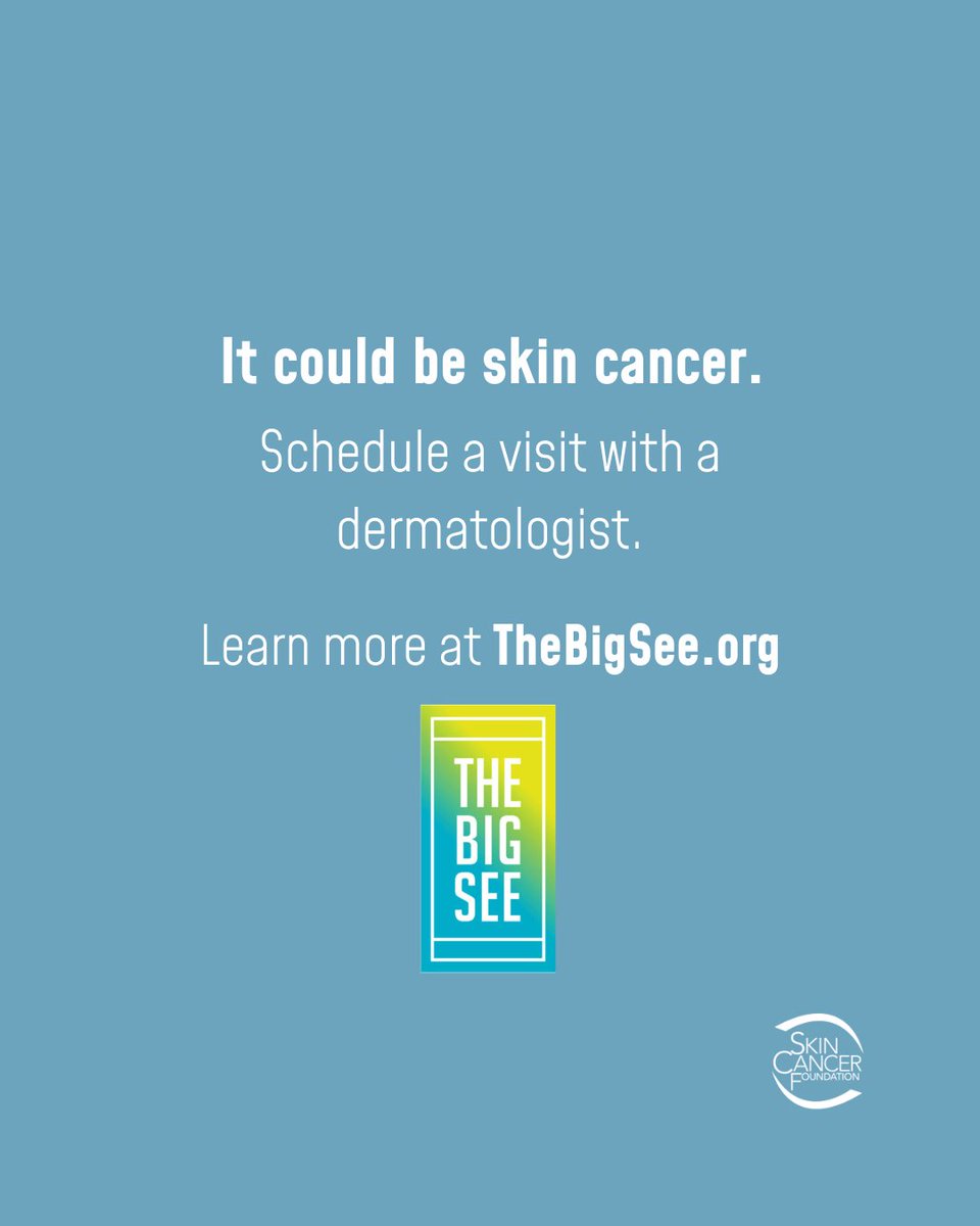 See something new, changing, or unusual on your skin?
Don’t wait. Don’t guess. Don’t ignore it.

It could be nothing—but it could be skin cancer. Early detection can save your life.

#TheBigSee #SkinCancerAwareness #GetChecked #ProtectYourSkin #EarlyDetectionSavesLives