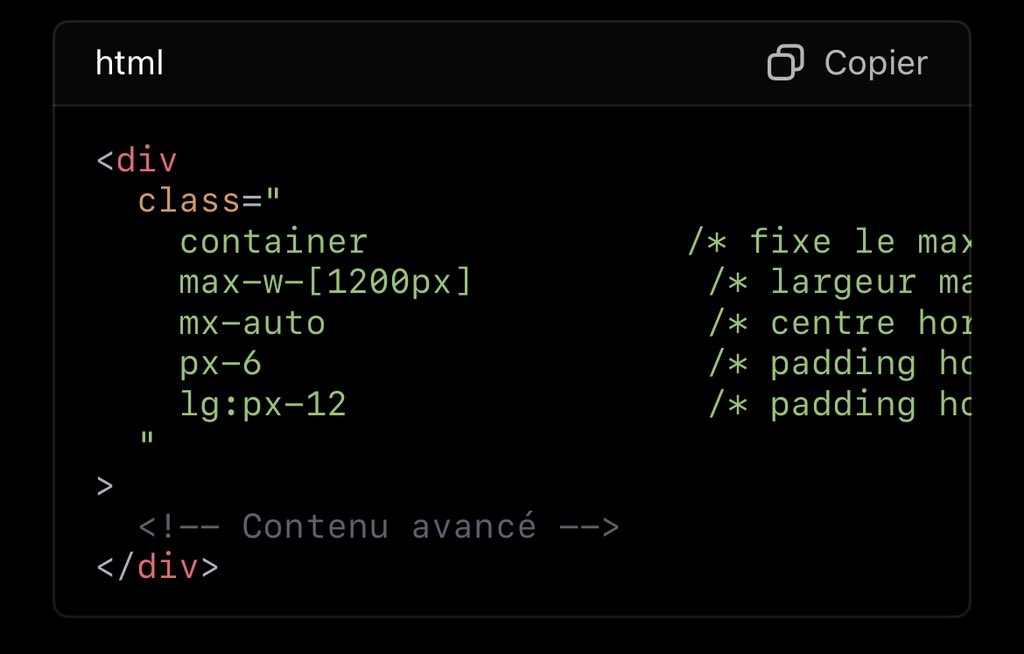 SabowaRyan's tweet photo. 🚀 Maîtrisez la gestion responsive de vos conteneurs avec Tailwind CSS 4
Quel breakpoint utilisez‑vous pour scaler votre UI en production ? Partagez vos best practices ! 👇
#TailwindCSS #WebPerformance #Frontend #DevSenior https://t.co/zbmhHHoddg