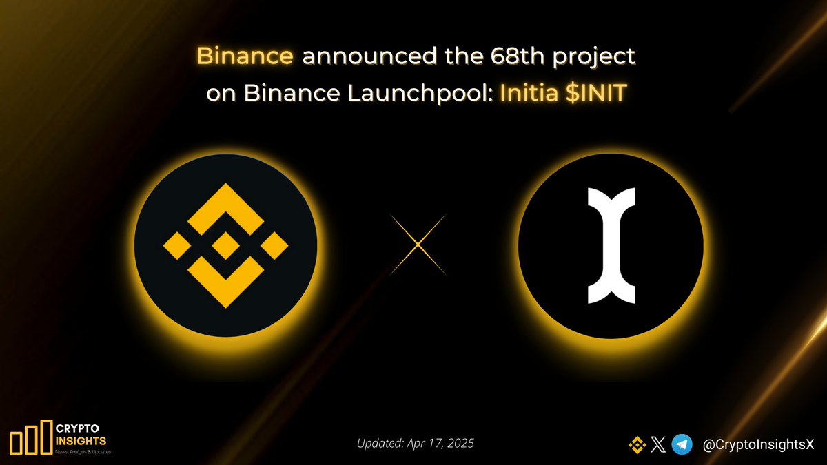 📢 @binance announced the 68th project on Binance Launchpool: @initia $INIT  🔸Users will be able to lock their $BNB, $FDUSD, and $USDC to receive INIT  airdrops over 6 days, with farming starting