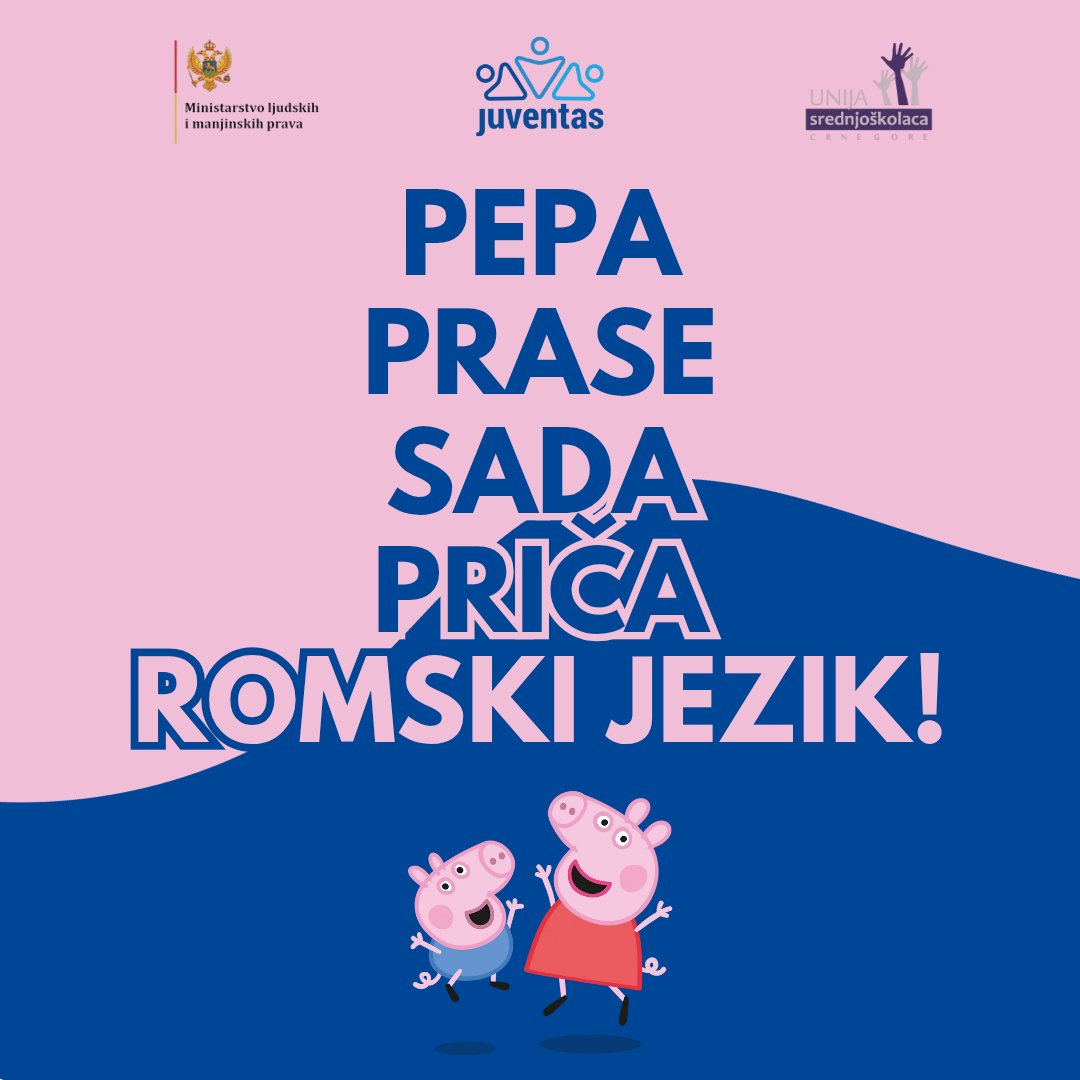 NVOJuventas's tweet photo. PEPA PRASE SADA PRIČA ROMSKI JEZIK! 🎙️

Juventas je otkupio prava na čak 52 epizode regionalno i svjetski popularnog crtanog filma Pepa Prase, a najmlađi članovi romske zajednice ubrzo mogu uživati u ovoj omiljenoj seriji na svom jeziku! 🐷💬 https://t.co/meQtM5oB8w