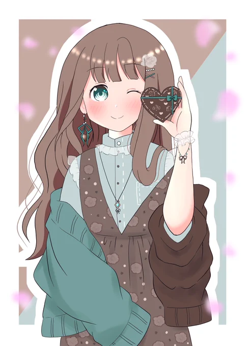 線画と完成絵を貼っておきます。 好きなイラストレーターさんの絵を描きました。