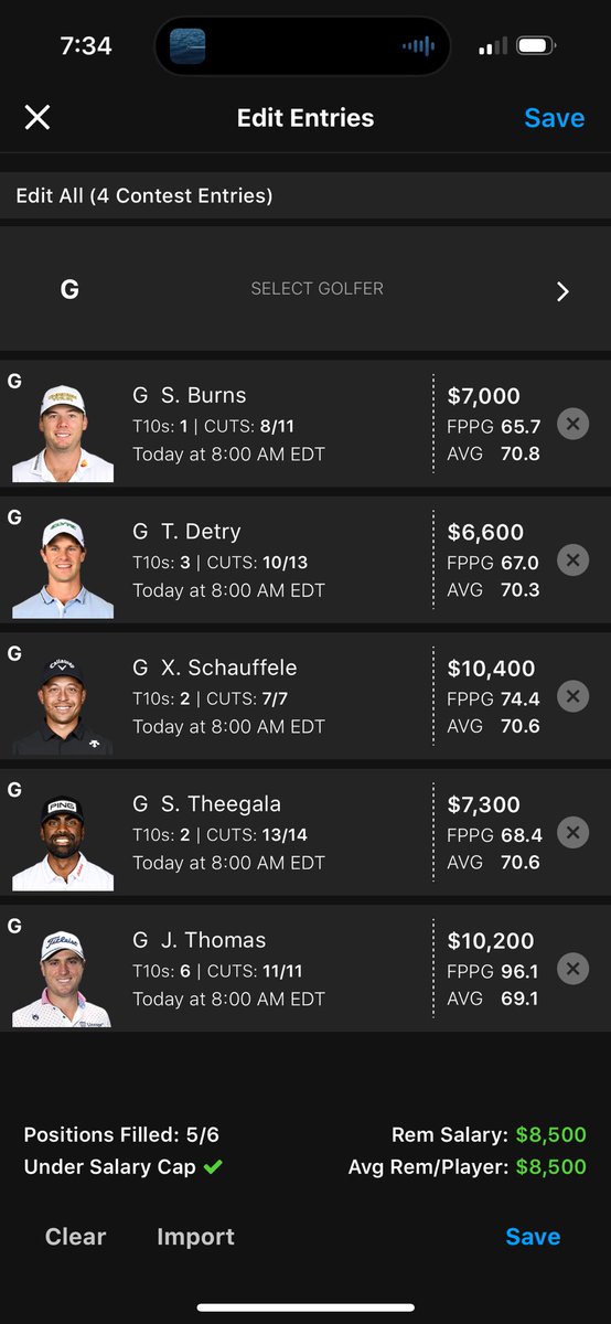 #FanDuel #FreePlay #DraftKings GPP core #DFSTrashTalk #PGA #PGATour #RBC builds by @nitasworld_ 💰⛳️🏌🏾‍♂️ #SecureTheBag #Thursday