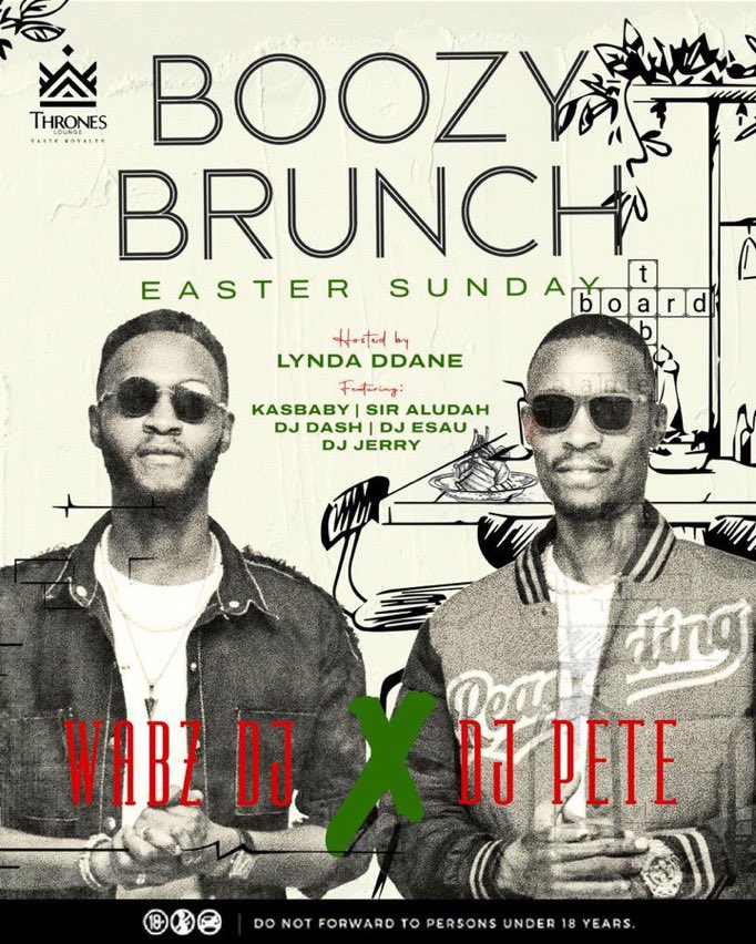 Pete is the hardest most chill house dj in UG. Big up <a href="/throneskampala/">throneskampala</a> for this awesome gesture and who ever is in charge of Boozy Brunch👏🏾👏🏾👏🏾👏🏾