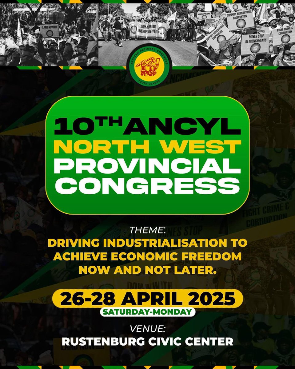 reo_setsoe's tweet photo. 10th ANCYL North West Provincial Congress. #ANCYLNorthWest ✊🏾💚🖤💛❤️ https://t.co/ERmUDmVa03