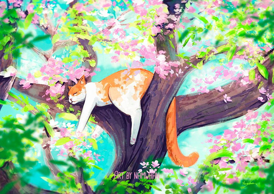 Namwhan_art's tweet image. Un petit chat que j'ai oublié de partager ici :x

#chat #cat #artist #spring