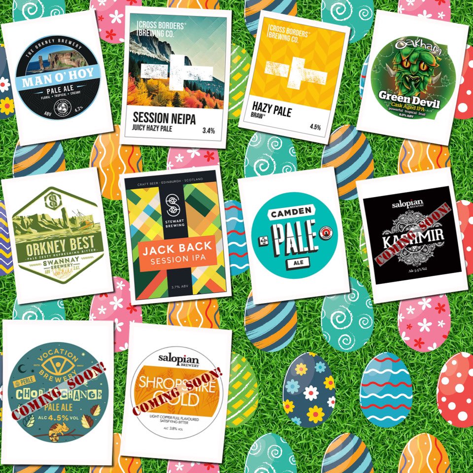 On the bar today!
Beer Board: bit.ly/37B0ERw
@orkneybrewery <a href="/CrossBorderBrew/">Cross Borders BrewCo</a> <a href="/OakhamAles/">Oakham Ales</a> <a href="/SwannayBrewery/">Swannay Brewery 🍻</a> <a href="/StewartBrewing/">StewartBrewing</a> <a href="/CamdenBrewery/">Camden Town Brewery</a> 
#RealAleFinder #realale #craftbeer #cheers