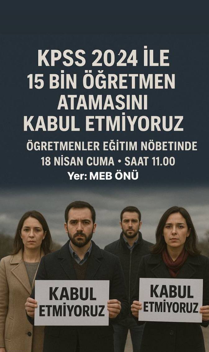 Sadece İstanbul’a bile yetmeyecek olan bu 15 bini kabul etmiyoruz. #ÖğretmenimEmeğineSahipÇık