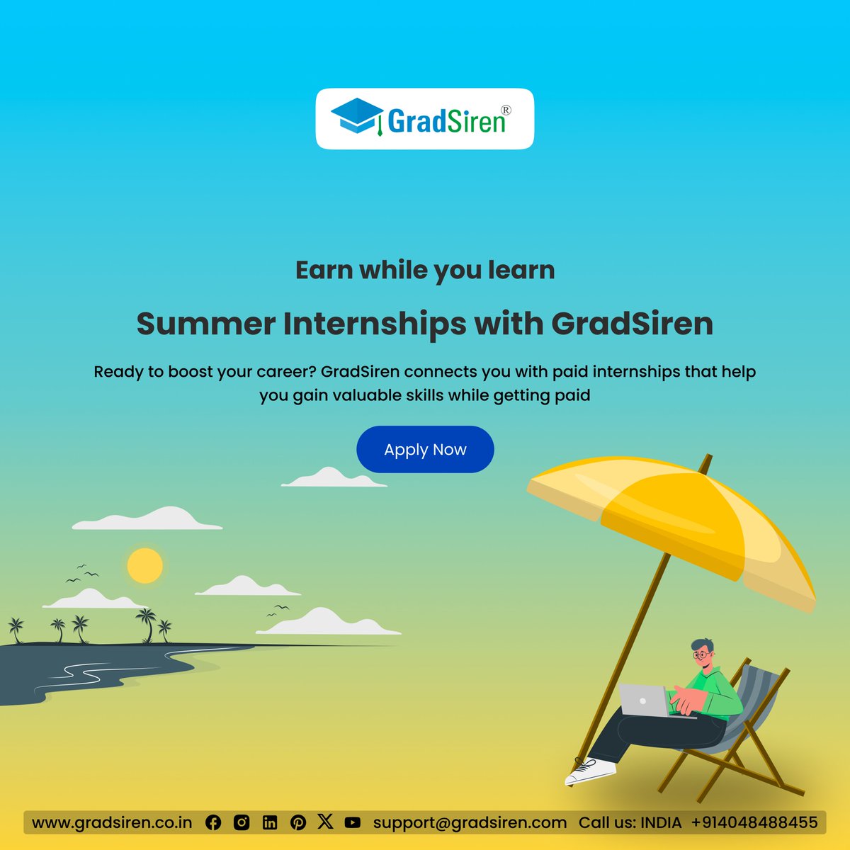 GradSiren34's tweet photo. @AGradsiren84540 
“𝐄𝐚𝐫𝐧 𝐖𝐡𝐢𝐥𝐞 𝐘𝐨𝐮 𝐋𝐞𝐚𝐫𝐧 – 𝐒𝐮𝐦𝐦𝐞𝐫 𝐈𝐧𝐭𝐞𝐫𝐧𝐬𝐡𝐢𝐩𝐬 𝐰𝐢𝐭𝐡 𝐆𝐫𝐚𝐝𝐬𝐢𝐫𝐞𝐧”
Apply here: https://t.co/ME2WJ2NjGK  https://t.co/AK5EUx14mX
Find internships here: https://t.co/easZUeICYY
#internships #summerinternship https://t.co/5do3x0cHgg