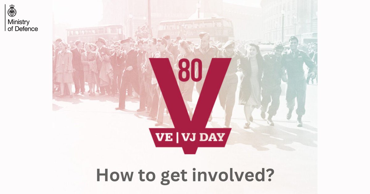 Defence Relationship Management (@drm_support) on Twitter photo There are many ways you and your business can show your support - from social media, to hosting an office street-party-style event or exhibition. 🇬🇧
More information: ve-vjday80.gov.uk
Download logos and guidelines: ve-vjday80.gov.uk/toolkit/
<a href="/DCMS/">Department for Culture, Media and Sport</a> #VE80 #VJ80 There are many ways you and your business can show your support - from social media, to hosting an office street-party-style event or exhibition. 🇬🇧
More information: ve-vjday80.gov.uk
Download logos and guidelines: ve-vjday80.gov.uk/toolkit/
<a href="/DCMS/">Department for Culture, Media and Sport</a> #VE80 #VJ80