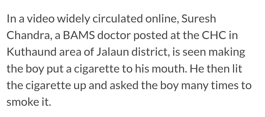 This moron is not a doctor. 
He is an Ayurveda practitioner. 

These idiots are taught that herbal cigarettes and smoking up herbs (called DHOOMPANA) can help treat chest infections, tuberculosis, asthma and allergies in their BAMS (Bachelors in Ayurvedic Medicine and Surgery)
