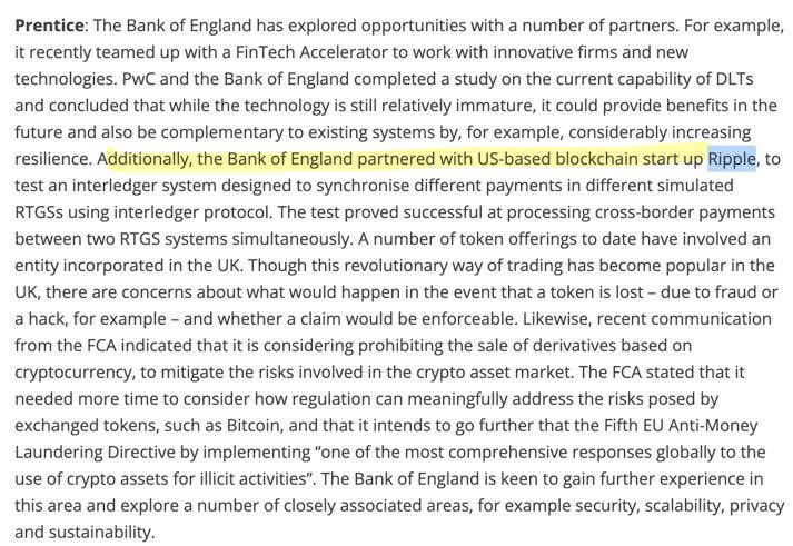 Bank of England 🤝 Ripple 

Documented.✅