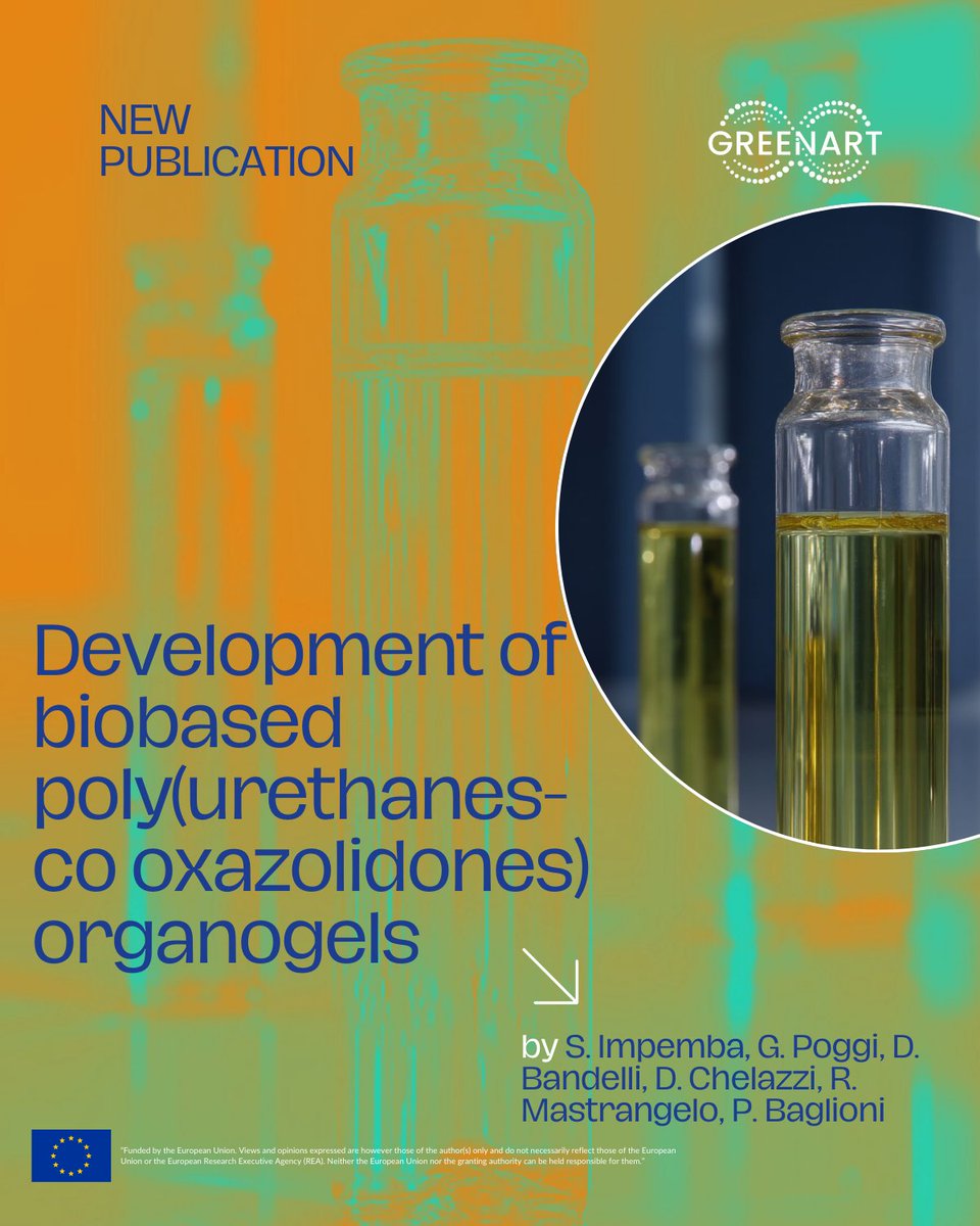 New publication on GREENART’s website!
Discover sustainable castor oil-based organogels for cleaning, adhesives &amp; more! 🌿
Faster gelation, better thermal resistance, and greener processes.
Read more: greenart-project.eu/publications/
#GREENART #Sustainability #Innovation