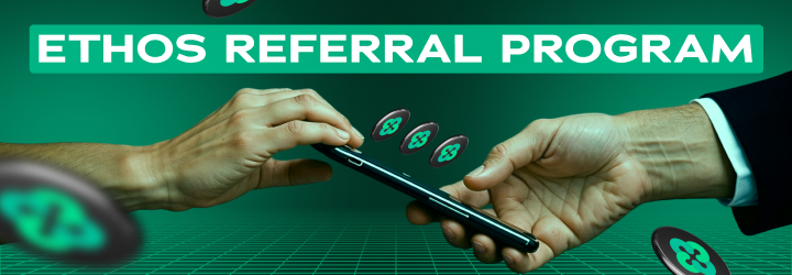 Ethos_io's tweet photo. ❇️ Do you like the sound of 30% REV-SHARE on every referral you introduce to Ethos?

It's real.

❇️ And it's LIVE now!

Let's kick this thing off with a little friendly competition shall we?

Say... 100,000 $ETHOS prize? 🔥

Check the 🧵 for details! 👇