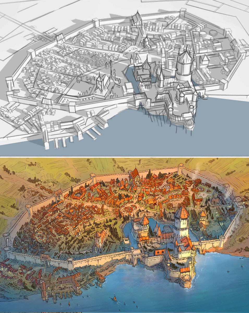 smitchellmaps's tweet image. While I&apos;m playing with Procreate on my new iPad please check #sketchvsfinal of my latest city!