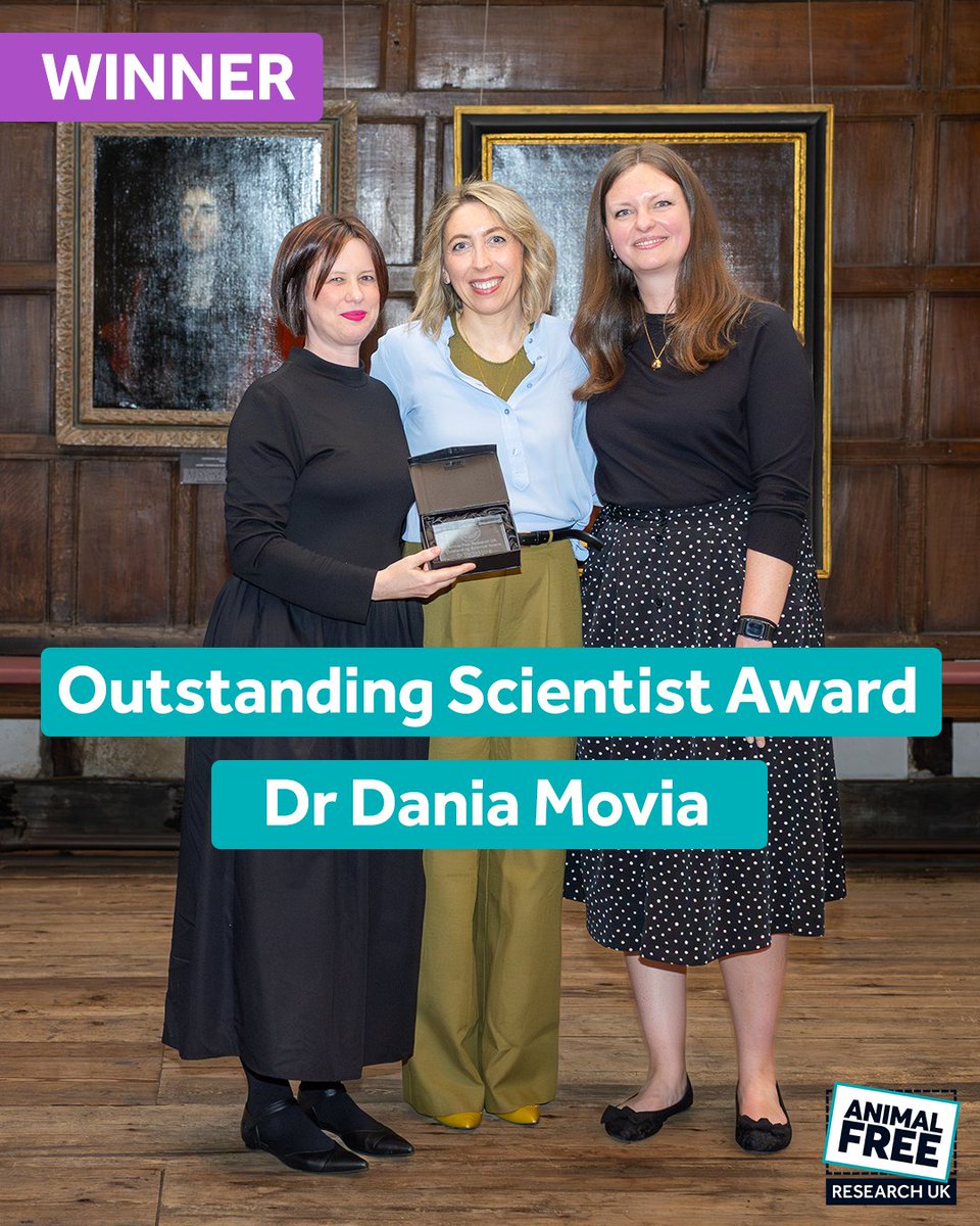 AnimalFreeResearchUK (@afr_uk) on Twitter photo It was a great honour to present this year’s Outstanding Scientist Award to Dr Dania Movia <a href="/daMovia/">Dania Movia</a>, founder & lead of the Humane Biomedical Research Group at <a href="/MaynoothUni/">Maynooth University</a>
Congratulations, Dania, and thank you for being a true pioneer.
Read more - animalfreeresearchuk.org/pioneer-awards… It was a great honour to present this year’s Outstanding Scientist Award to Dr Dania Movia <a href="/daMovia/">Dania Movia</a>, founder & lead of the Humane Biomedical Research Group at <a href="/MaynoothUni/">Maynooth University</a>
Congratulations, Dania, and thank you for being a true pioneer.
Read more - animalfreeresearchuk.org/pioneer-awards…
