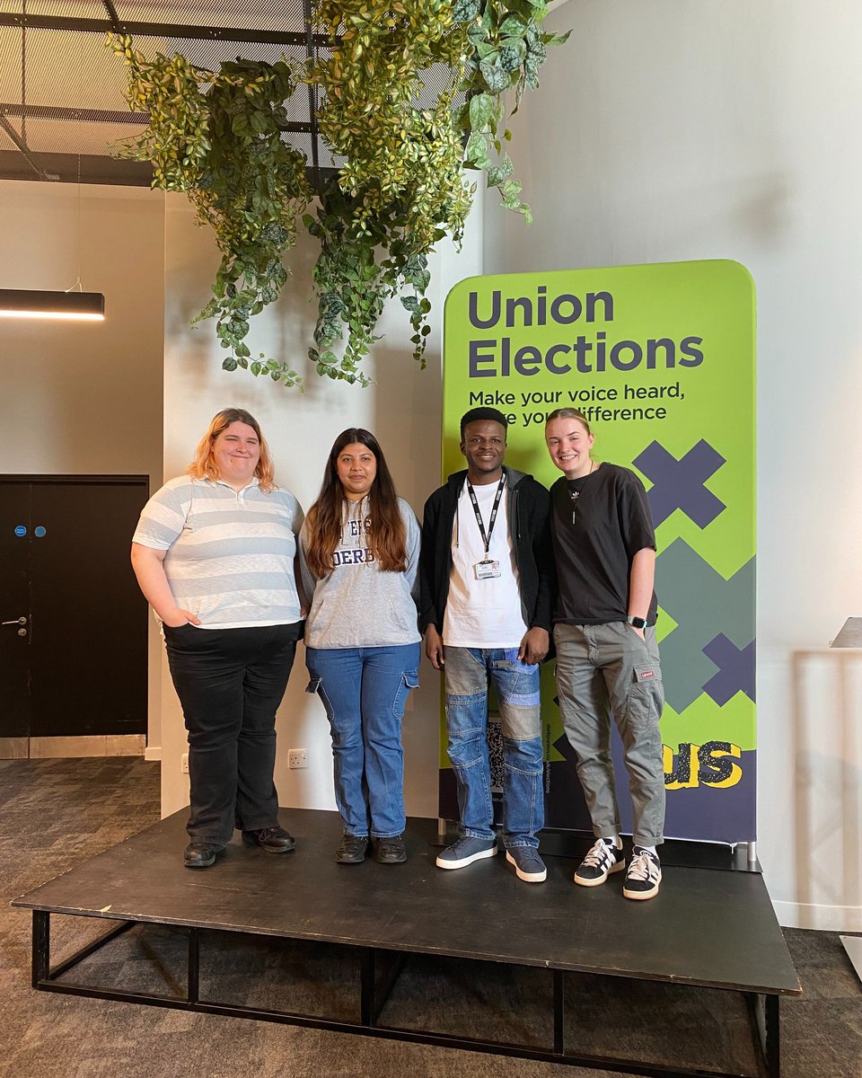 Derby Uni Students (@derbyunistudent) on Twitter photo Meet your 2025/26 <a href="/DerbyUnion/">Union of Students</a> Executive Officer Team! π
President: Anshika Anshika
VP Education: Sam Oluwadare
VP Welfare: Kaeda Hipkiss
VP Activities: Eleanor Humphrey
Congratulations to the new team and thanks to everyone who took part and voted! β Meet your 2025/26 <a href="/DerbyUnion/">Union of Students</a> Executive Officer Team! π
President: Anshika Anshika
VP Education: Sam Oluwadare
VP Welfare: Kaeda Hipkiss
VP Activities: Eleanor Humphrey
Congratulations to the new team and thanks to everyone who took part and voted! β