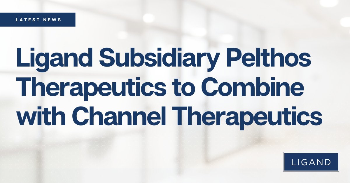 Ligand subsidiary <a href="/PelthosT/">Pelthos Therapeutics</a> to merge with <a href="/ChromocellThera/">Channel Therapeutics Corp</a>. The transaction will raise $50 million in equity capital, and the combined company will focus on commercializing ZELSUVMI™ for molluscum. Ligand is entitled to a 13% royalty on worldwide sales. bit.ly/4cAe11r