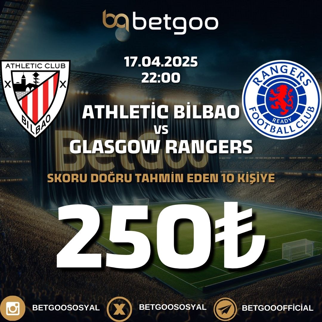 Bilbao - Rangers Maçının Skorunu Bilen 10 Kişiye 250₺ NAKİT

👇Tahmini Buraya Yazın👇
forms.gle/g9AALTDsD7jAdY…

BETGOO Üye OL rebrand.ly/betgoogit

#denemebonusuverensiteler #denemebonusuyatırımsızcekim #denemebonusu2025 #denemebonusu2024