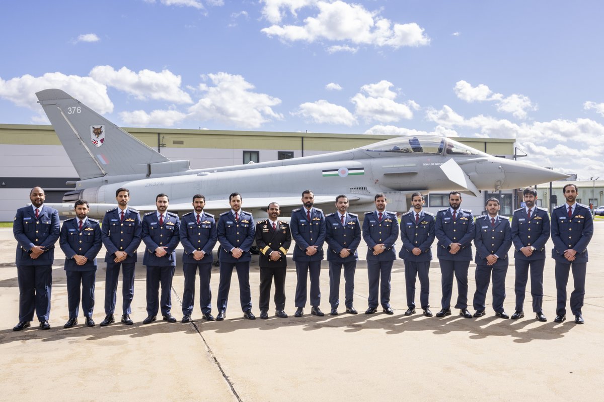 Royal Air Force (@royalairforce) on Twitter photo Personnel from 12 Squadron, the UK-Qatar Joint Typhoon Squadron, celebrate the first Qatar Qualified Weapons Instructor at a prestigious ceremony at <a href="/RAFConingsby/">RAF Coningsby</a>.
#StrongerTogether Personnel from 12 Squadron, the UK-Qatar Joint Typhoon Squadron, celebrate the first Qatar Qualified Weapons Instructor at a prestigious ceremony at <a href="/RAFConingsby/">RAF Coningsby</a>.
#StrongerTogether