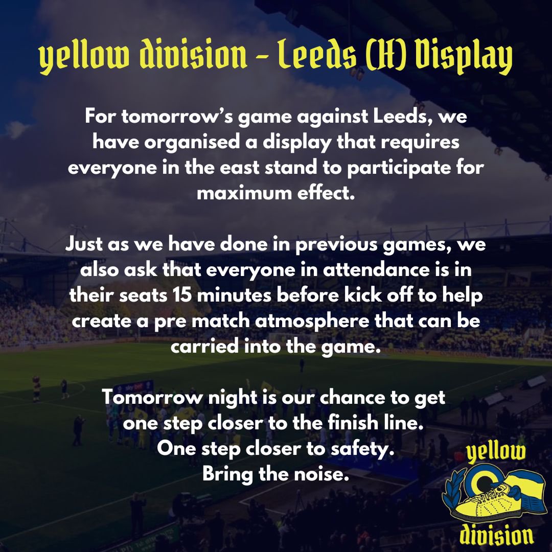 Tomorrow.
#OUFC #YellowDivision