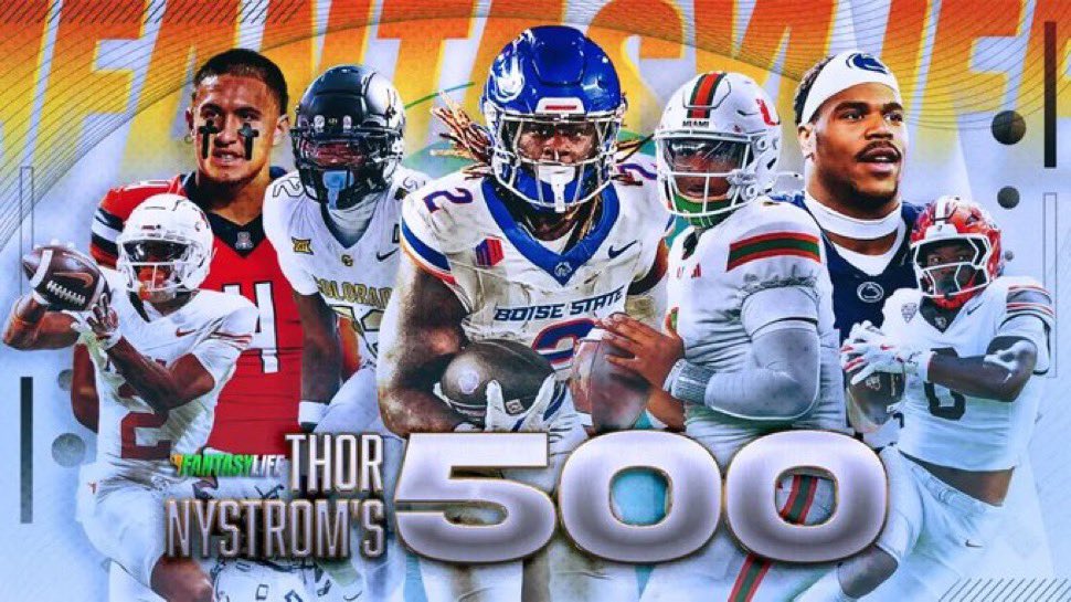 We are one week away from Football Christmas, and I come with gifts

Presenting the 2025 Thor500, my annual 500 player big board with 500 player comps

fantasylife.com/articles/nfl-d…