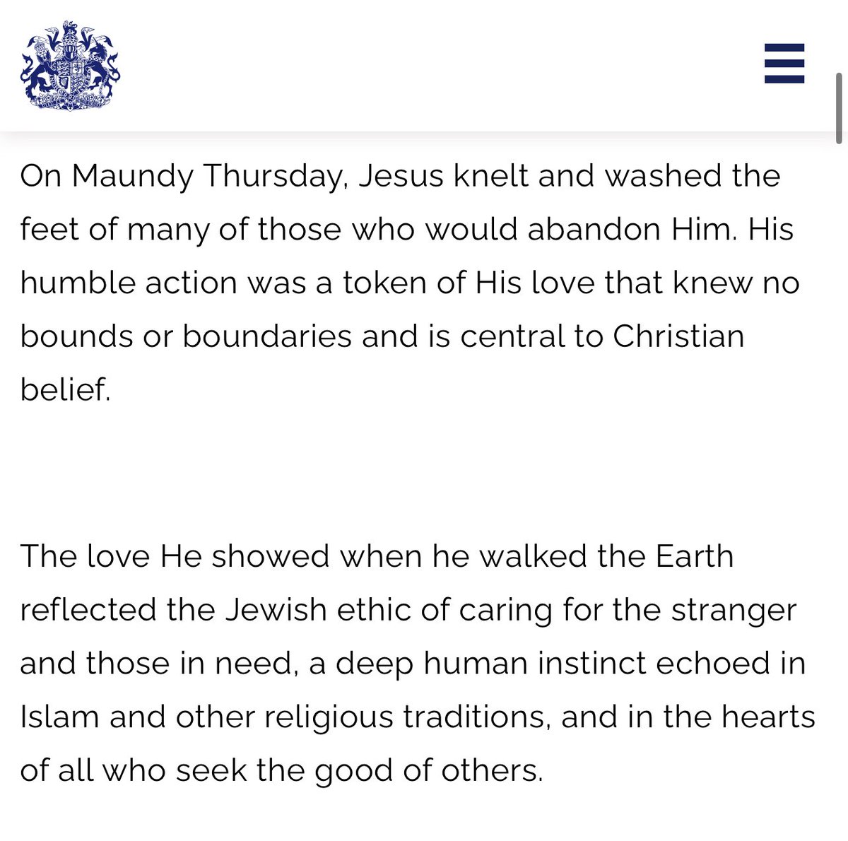King Charles III has released an Easter message which includes an inappropriate reference to Islam.

This is outrageous.

Charles is neglecting his role as Defender of the Faith.