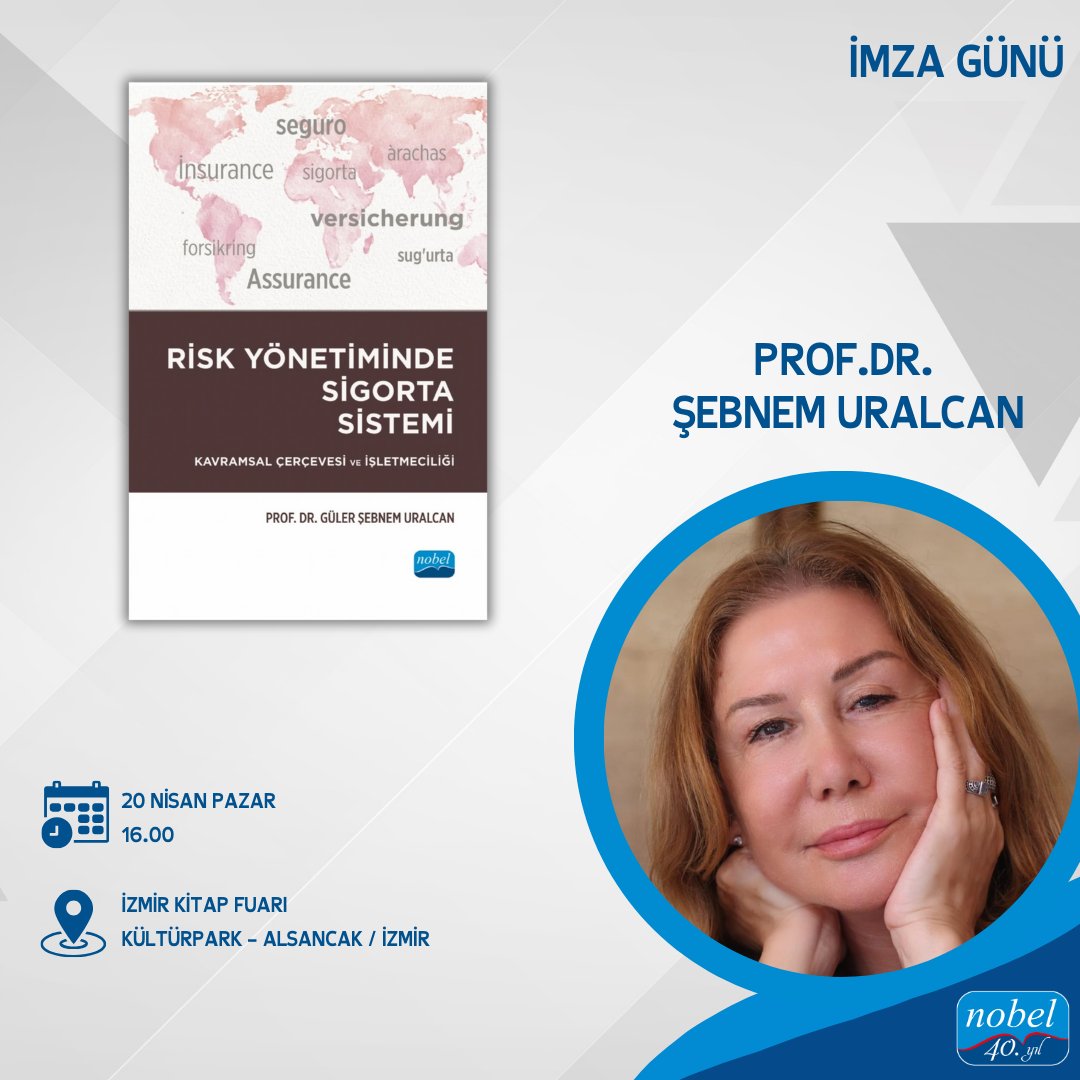 Sevgili Prof. Dr. Şebnem Uralcan İzmir Kitap Fuarında okuyucuları ile buluşuyor.

🗓️20.04.2025
🕖16.00
📍Nobel Yayın Grubu Standı

#izmirkitapfuarı #2025izmirkitapfuarı #izmirkitapfuarı2025 #izkitapfuarı #izkitapfest