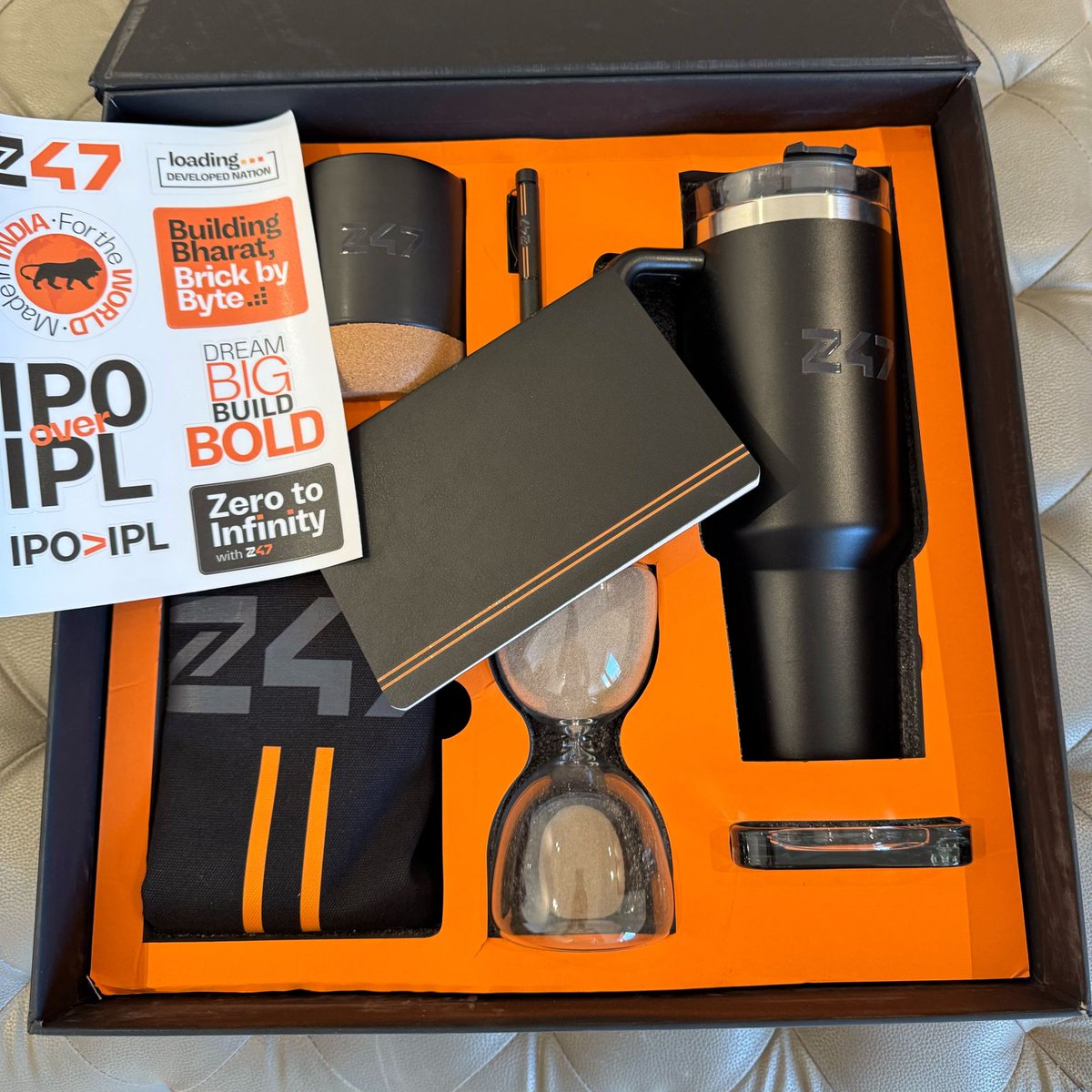 Utsav Somani (@somani_utsav) on Twitter photo That is some top quality merch.
Congrats on the new brand <a href="/avnish/">Avnish Bajaj</a>, <a href="/RTinkslinger/">aacash.eth - Aakash Kumar</a>, <a href="/RajatAgarwal167/">Rajat Agarwal</a> and to my friends at <a href="/z47_vc/">Z47</a>.
Let’s go 🇮🇳 That is some top quality merch.
Congrats on the new brand <a href="/avnish/">Avnish Bajaj</a>, <a href="/RTinkslinger/">aacash.eth - Aakash Kumar</a>, <a href="/RajatAgarwal167/">Rajat Agarwal</a> and to my friends at <a href="/z47_vc/">Z47</a>.
Let’s go 🇮🇳