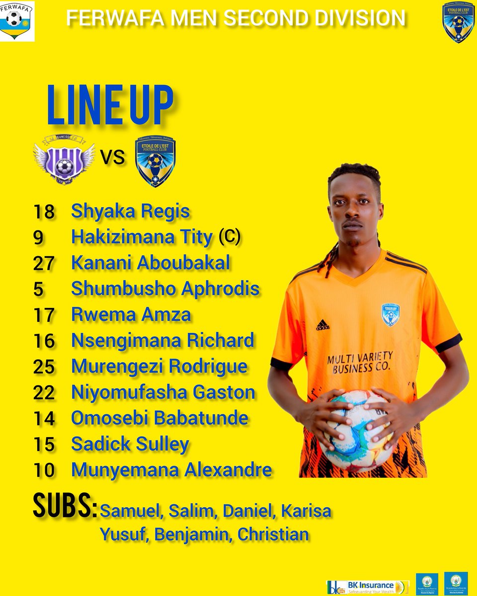 ETOILE DE L'EST FC (@etoile_fc) on Twitter photo FERWAFA MEN SECOND DIVISION
#LINEUP
LA JEUNESSE FC vs Etoile de l'est
๐๏ธ Mumena Stadium
๐
<a href="/NgomaDistrict/">Ngoma District</a> <a href="/KireheDistrict/">Kirehe District</a>
<a href="/FERWAFA/">Rwanda FA</a> <a href="/lajeunessefc/">lajeunessefc</a> FERWAFA MEN SECOND DIVISION
#LINEUP
LA JEUNESSE FC vs Etoile de l'est
๐๏ธ Mumena Stadium
๐
<a href="/NgomaDistrict/">Ngoma District</a> <a href="/KireheDistrict/">Kirehe District</a>
<a href="/FERWAFA/">Rwanda FA</a> <a href="/lajeunessefc/">lajeunessefc</a>