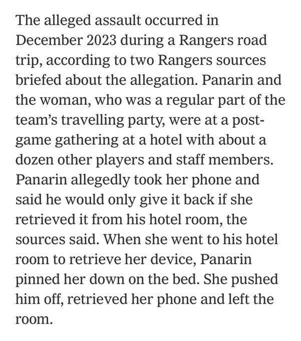 Artemi Panarin should no longer be a member of the New York Rangers. #NYR