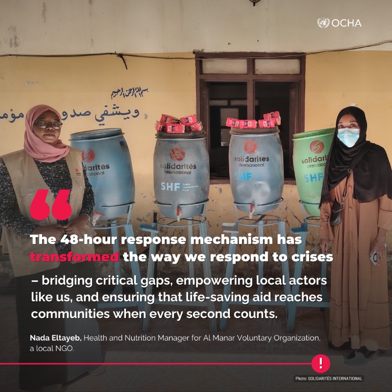 UNOCHA's tweet photo. In #Sudan, where conflict, disease and hunger are escalating fast, life-saving aid is critical.
 
The OCHA-managed Sudan Humanitarian Fund is getting vital funds to local partners with rare speed.
 
💙 Read how the Fund is saving lives and how you can help. ⬇️
