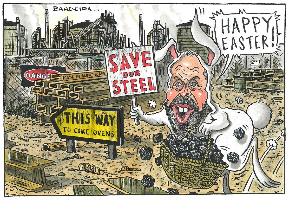 Graeme Bandeira on #JonathanReynolds delivers the goods for Easter to the #Scunthorpe Steel plant @NorthernAgenda - political cartoon gallery in London original-political-cartoon.com