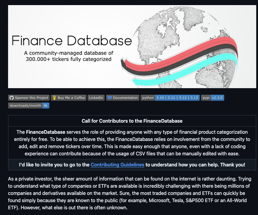 quantscience_'s tweet photo. Finance Database

300,000+ symbols containing Equities, ETFs, Funds, Indices, Currencies, Cryptocurrencies, and Money Markets.

Get it for free: https://t.co/PAK4XyqbRK