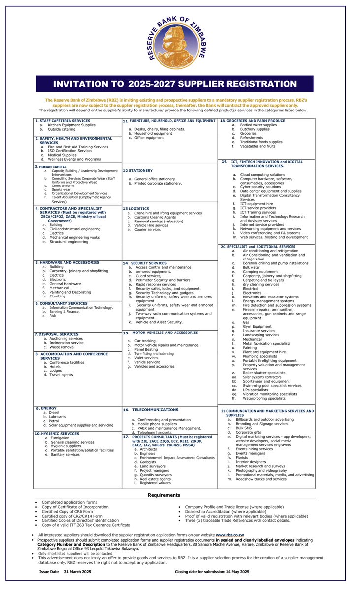 Zimbabwe Tender Services tweet media