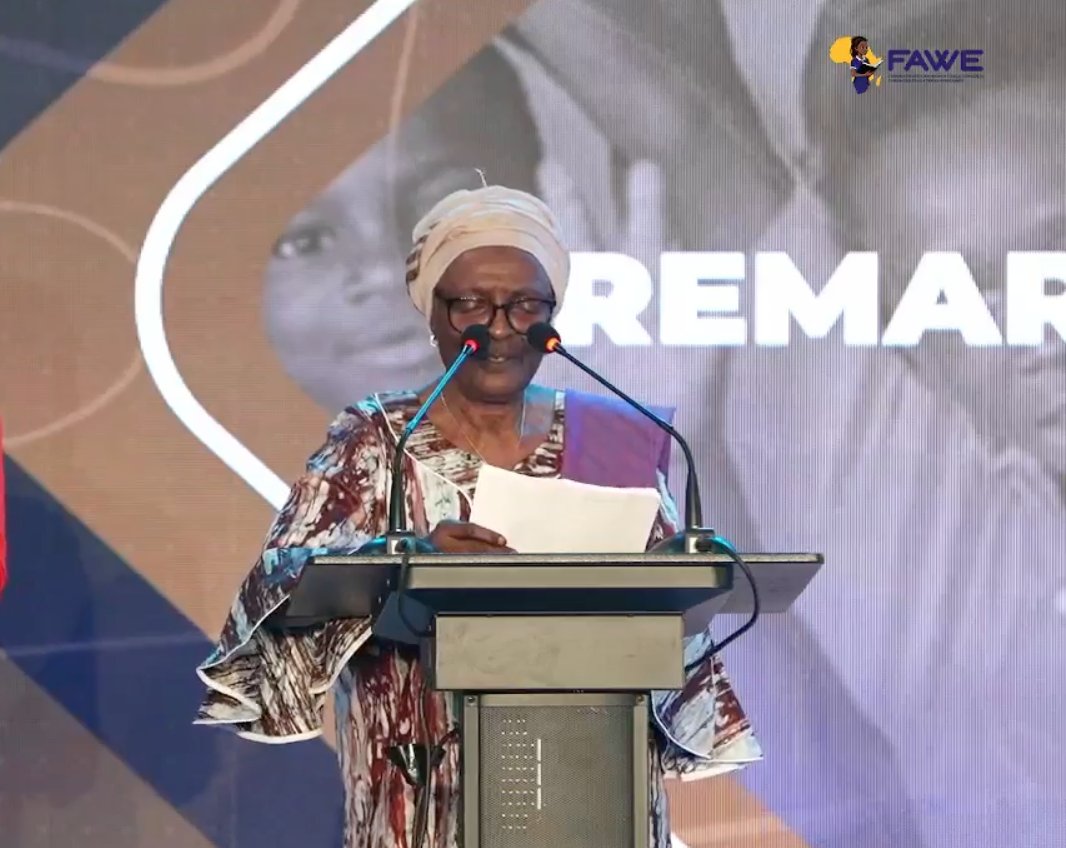 Hon. Aïcha Bah Diallo, FAWE Africa Board Chair, inspires at the FAWE Ghana Launch: "Investing in girls' education is investing in Africa’s future." #FAWEGhana #FAWEAfrica #Educate2Elevate