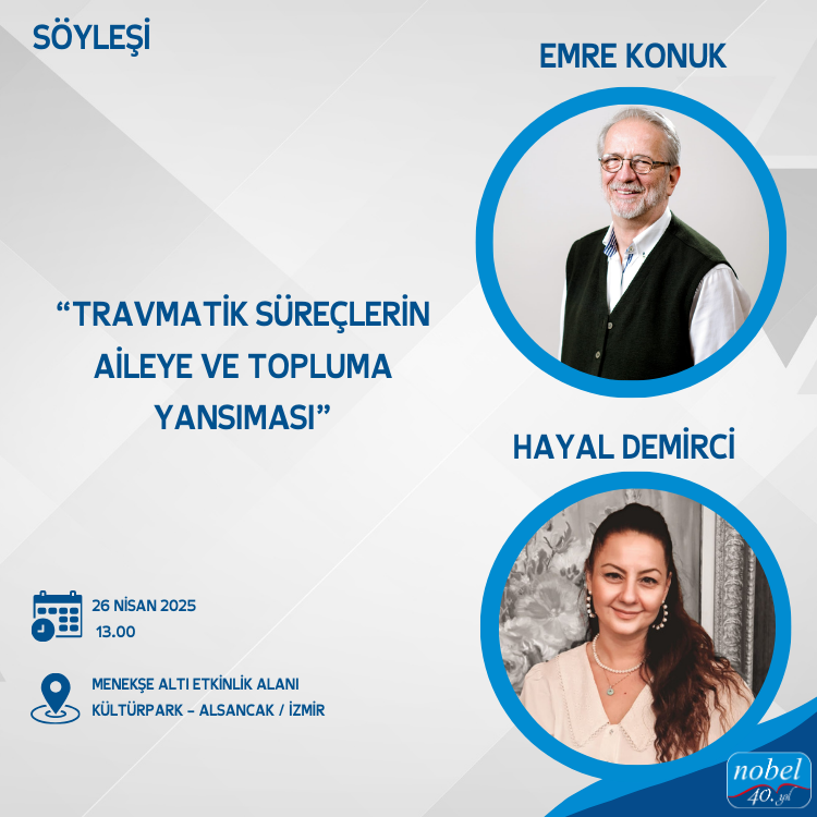 Sevgili Emre Konuk ve Hayal Demirci İzmir Kitap Fuarında "Travmatik Süreçlerin Aileye ve Topluma Yansıması" konu başlıklı söyleşisi ile sizlerle!

🗓️26.04.2025
🕖13.00
📍Menekşe Altı Etkinlik Alanı

#izmirkitapfuarı #2025izmirkitapfuarı #izmirkitapfuarı2025  #izkitapfest