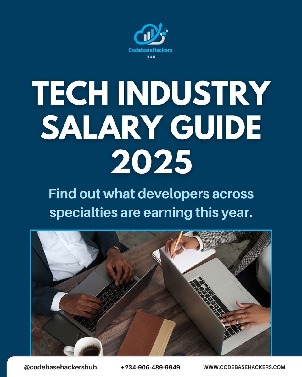 Codebasehackers's tweet image. Thinking about your future in tech?
Here’s what developers are earning right now across different specialties.
Compare, and start planning your path.
Which one are you aiming for?
Drop your pick in the comments.
#TechCareer #SalaryGuide #CodebaseHackersHub #LearnToCode #TechMoney