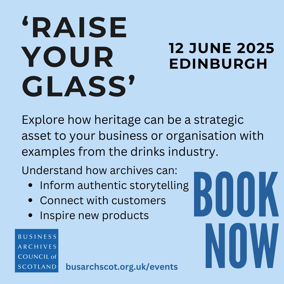 BACS (@busarchscot) on Twitter photo Excited to announce that bookings for our summer event 'Raise Your Glass' on 12th June, Edinburgh are now live👉 eventbrite.co.uk/e/business-arc…
Find out more inc. the programme on our website busarchscot.org.uk/events/ and follow us on linkedin for further updates 
linkedin.com/company/bacsco… Excited to announce that bookings for our summer event 'Raise Your Glass' on 12th June, Edinburgh are now live👉 eventbrite.co.uk/e/business-arc…
Find out more inc. the programme on our website busarchscot.org.uk/events/ and follow us on linkedin for further updates 
linkedin.com/company/bacsco…