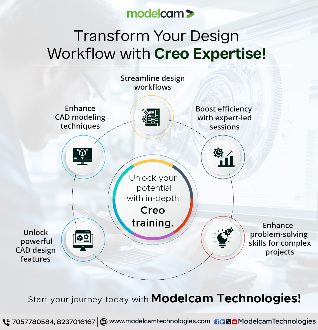 Modelcam's tweet image. Boost your design skills with Creo Toolkit Training by Modelcam Technologies!
Master parametric modeling &amp;amp; streamline product development.

👉 Register now: tinyurl.com/5636yzyt

#CreoTraining #CADDesign #ModelcamTechnologies